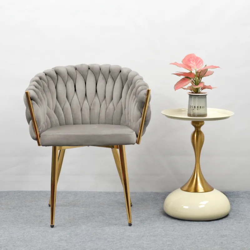 Jedálenské kreslo, sivohnedá Taupe Velvet látka/gold chróm zlatý, DEILA 2