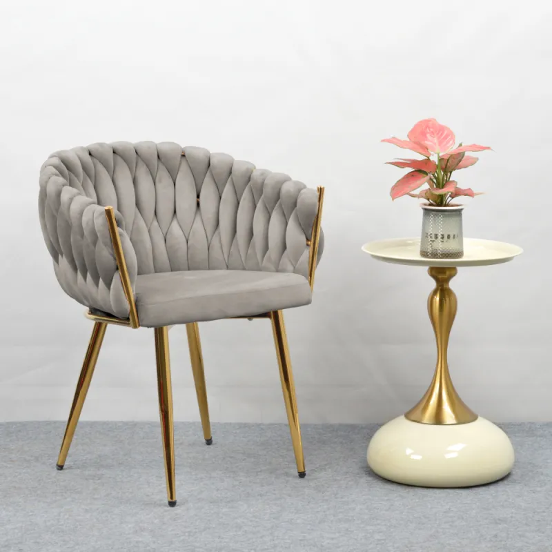 Jedálenské kreslo, sivohnedá Taupe Velvet látka/gold chróm zlatý, DEILA 1