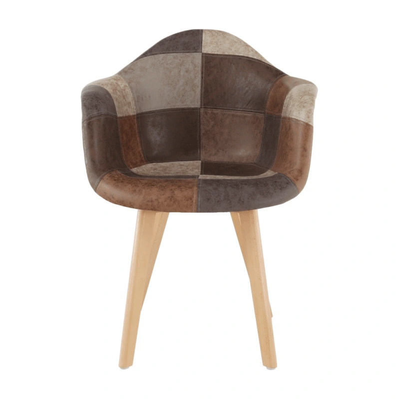 Dizajnové kreslo, patchwork/buk, TERST 14