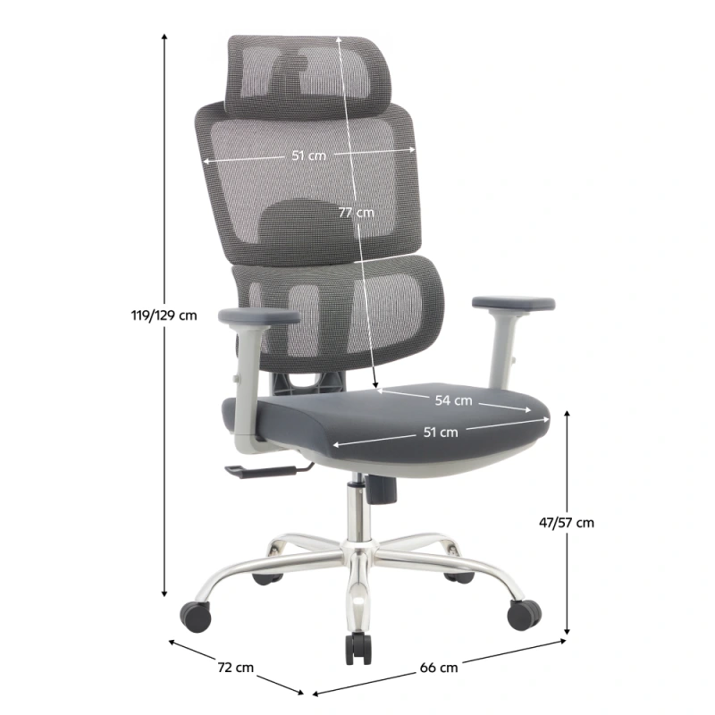 Kancelárske kreslo, sivá/chróm, BYRON 5