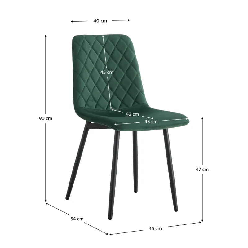 Jedálenská stolička, smaragdová Velvet látka/kov, DAMIA TYP 2