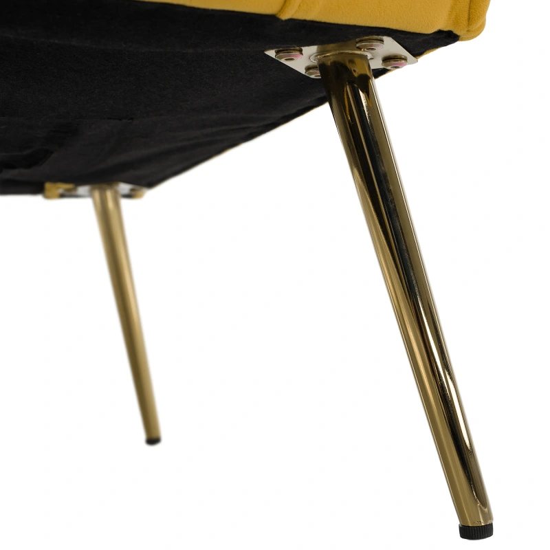 Relaxačné kreslo, žltá Velvet látka, BARET 16