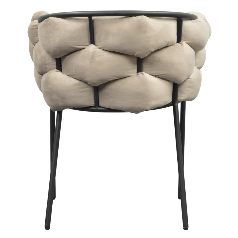 Jedálenské kreslo, sivohnedá Taupe Velvet látka/čierna, DOROTA 6