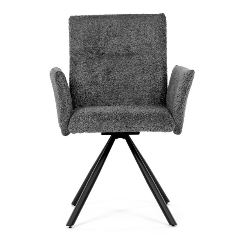 Židle jídelní DCH-W1117 GREY2 šedá látka, černý kov, otočný mechanismus 90°/90° (L/P) 1