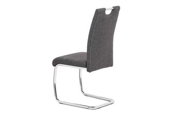 Jedálenská stolička HC-482 GREY2 sivá látka, biele prešitie
