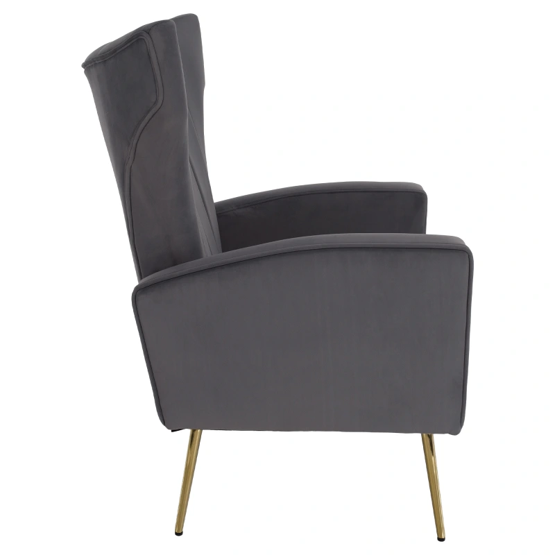 Relaxačné kreslo, sivá Velvet látka, BARET 11