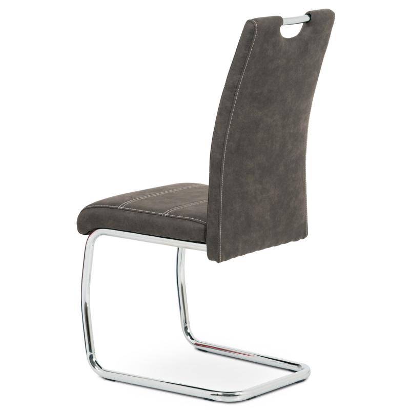 Jedálenská stolička HC-483 GREY3 sivá látka COWBOY v dekore vintage kože