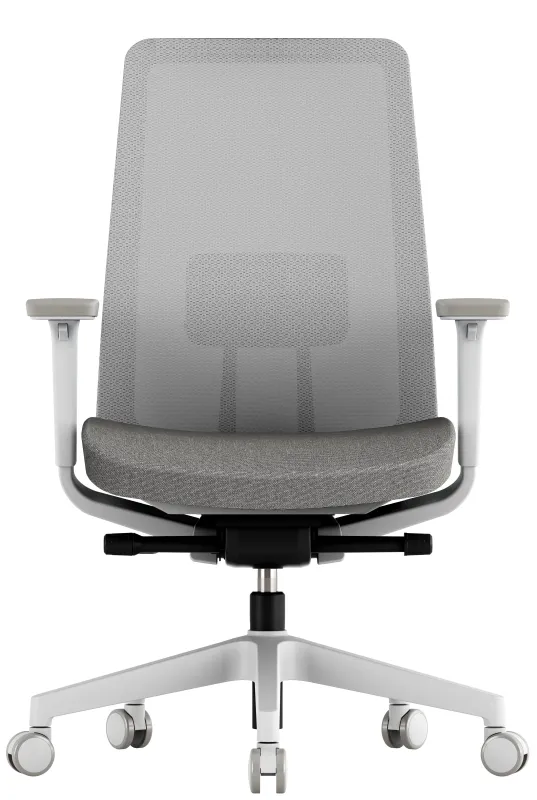 OFFICE MORE Kancelárska stolička K10 WHITE šedá