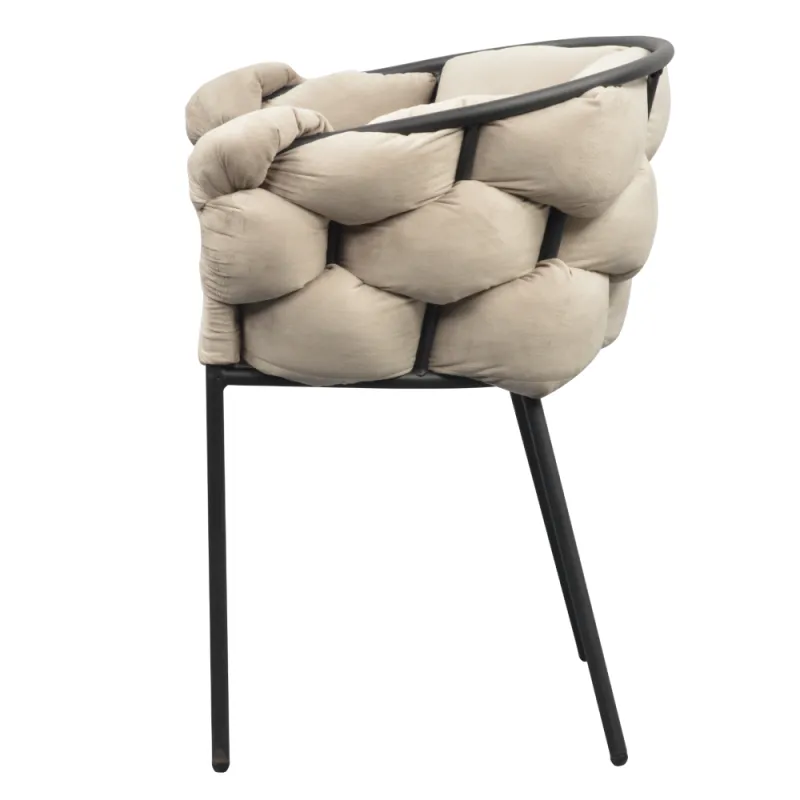 Jedálenské kreslo, sivohnedá Taupe Velvet látka/čierna, DOROTA 4