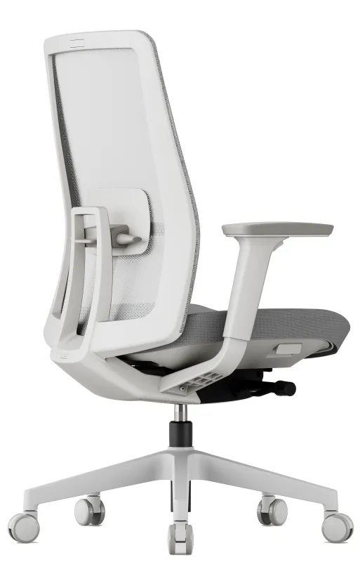 OFFICE MORE Kancelárska stolička K10 WHITE šedá