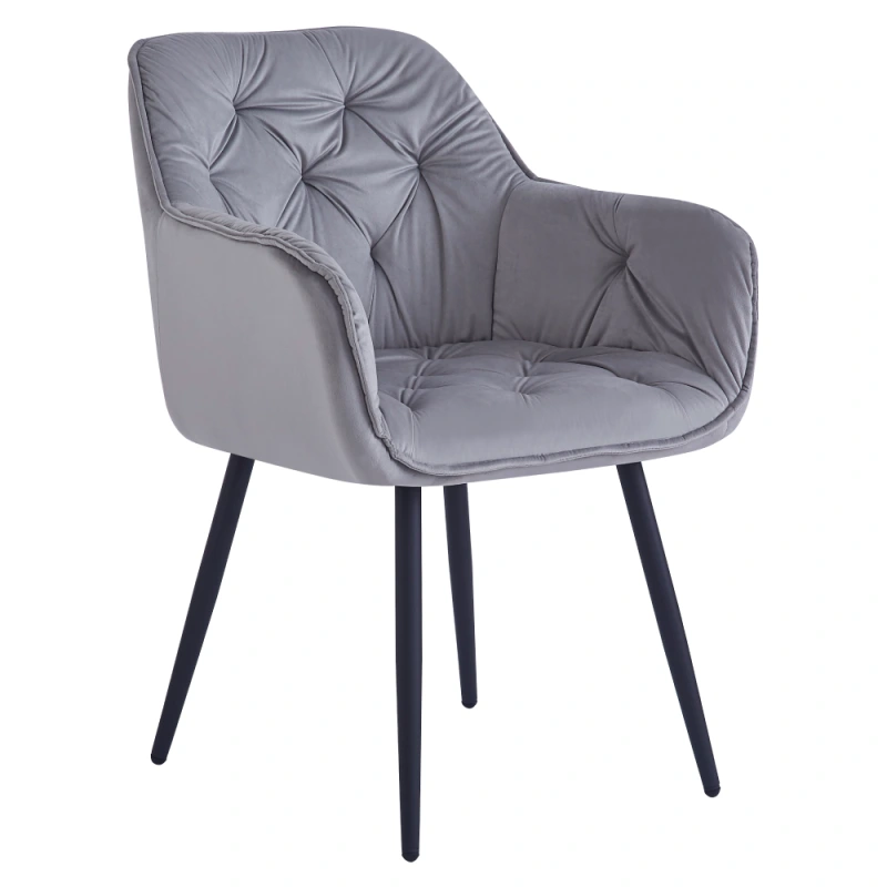 Dizajnové kreslo, svetlosivá Velvet látka, FEDRIS NEW