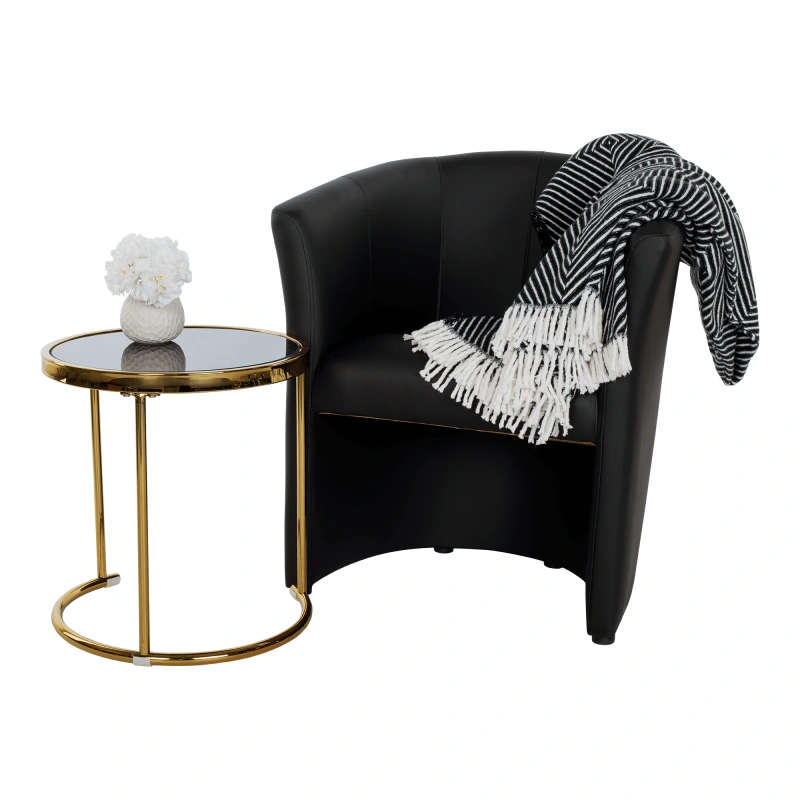 Klubové kreslo, ekokoža Damasko čierna, CUBA 15