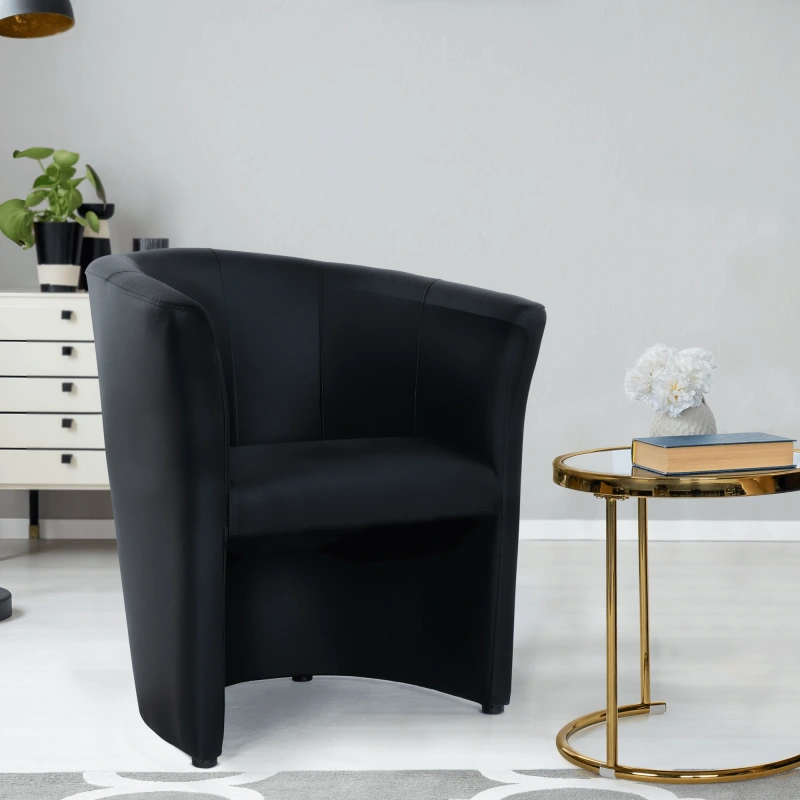 Klubové kreslo, ekokoža Damasko čierna, CUBA 3