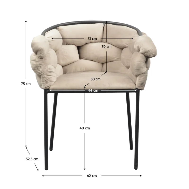 Jedálenské kreslo, sivohnedá Taupe Velvet látka/čierna, DOROTA 8