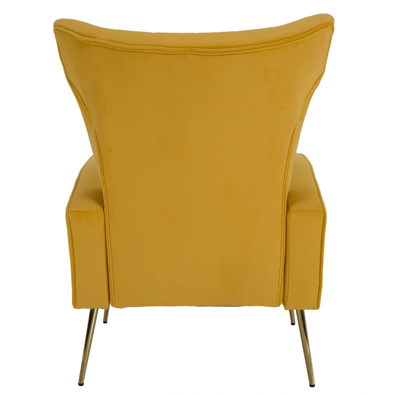 Relaxačné kreslo, žltá Velvet látka, BARET 2