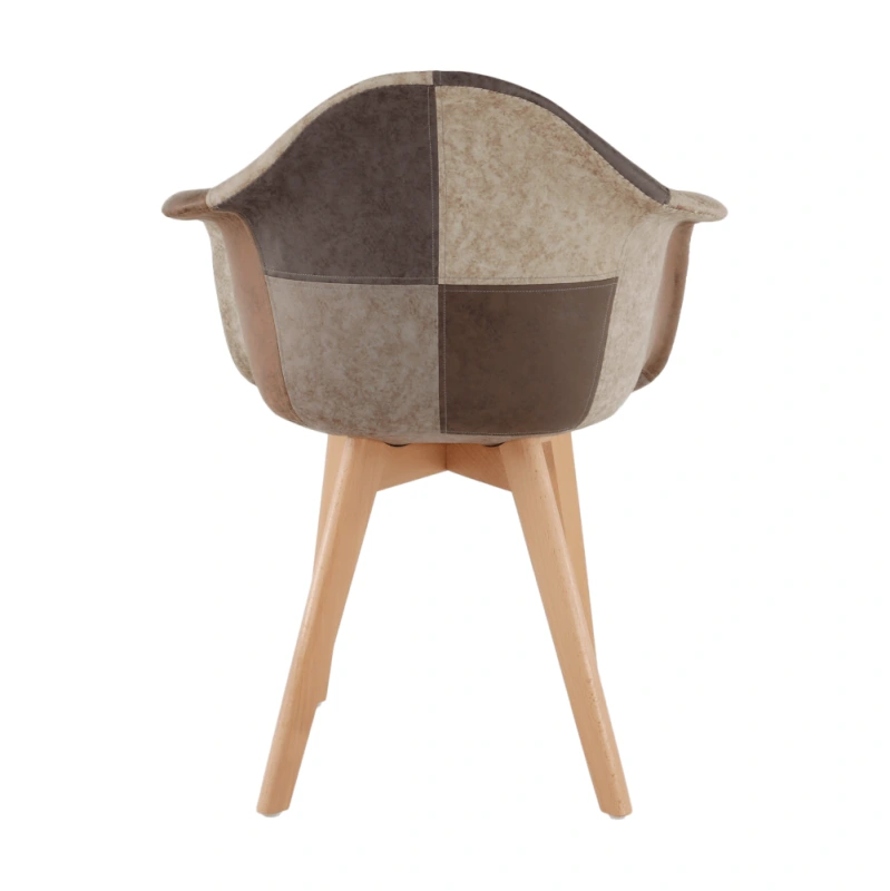 Dizajnové kreslo, patchwork/buk, TERST 11