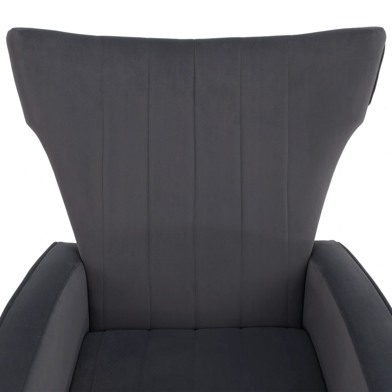 Relaxačné kreslo, sivá Velvet látka, BARET 4