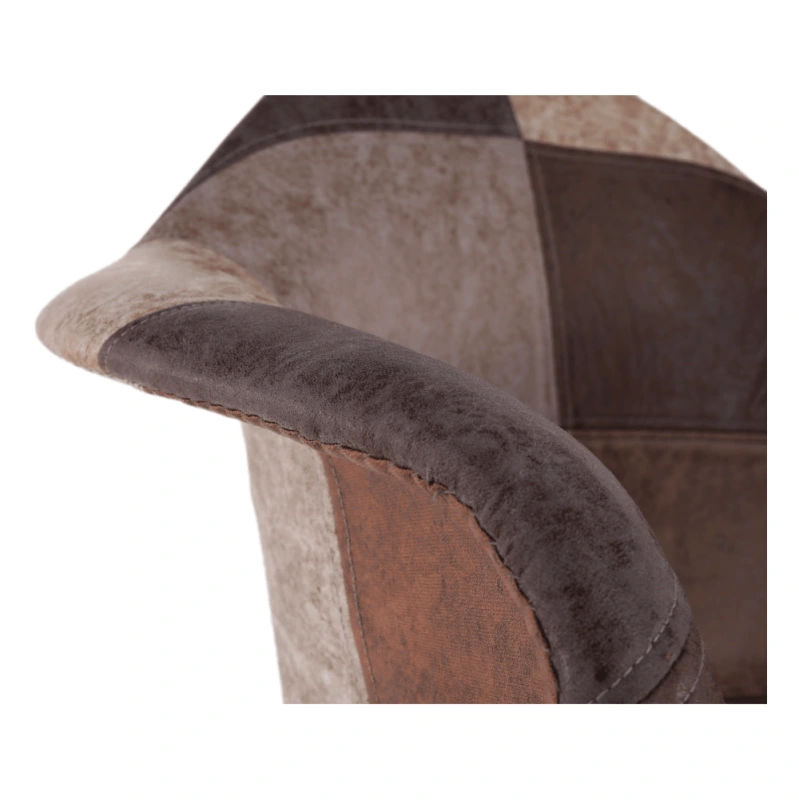 Dizajnové kreslo, patchwork/buk, TERST 2