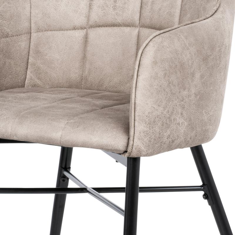 Jedálenská stolička AC-9990 LAN3, poťah lanýžová látka v dekor vintage kože