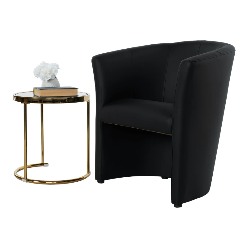 Klubové kreslo, ekokoža Damasko čierna, CUBA 14