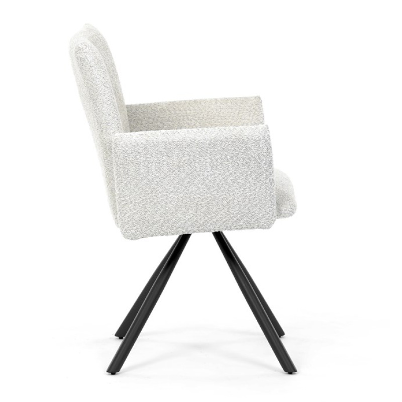 Židle jídelní DCH-W1117 CRM2 krémová, černý kov, otočný mechanismus 90°/90° (L/P) 10