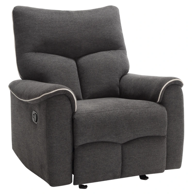 Relaxačné kreslo, tmavosivá/svetlosivá, NADER