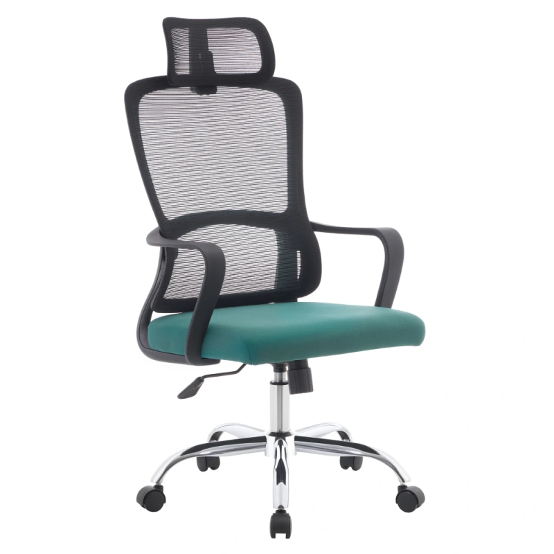 Kancelárske kreslo, čierna/zelená/chróm, RANDY