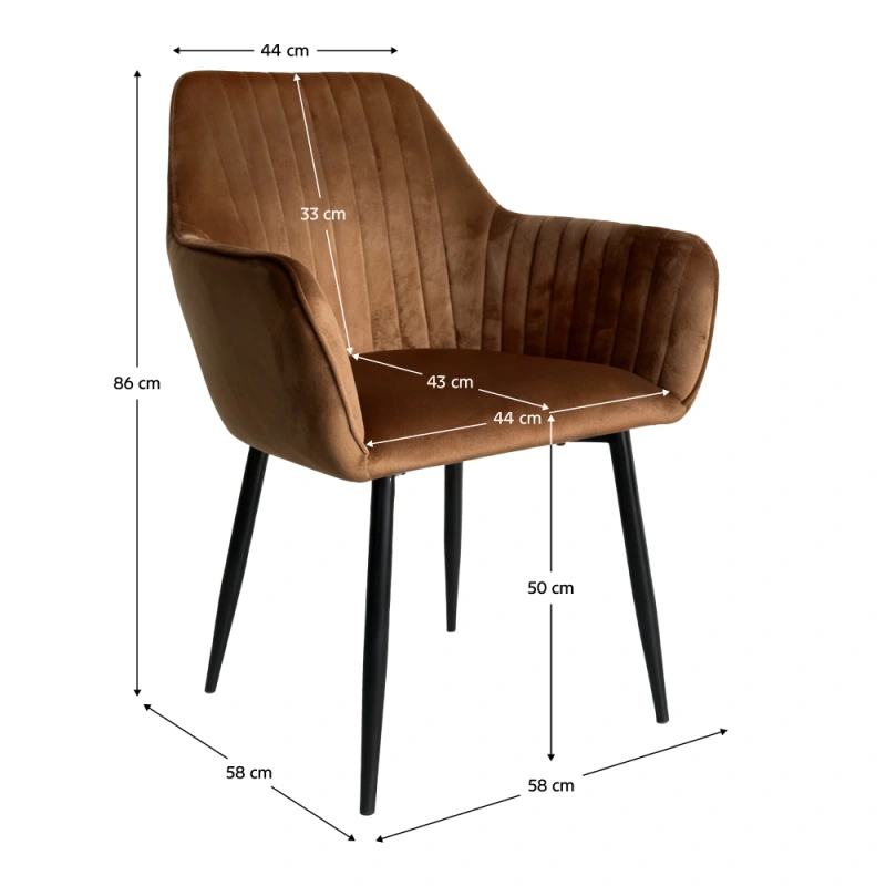 Jedálenské kreslo, hnedá Velvet látka/čierna, ZIRKOS NEW 3