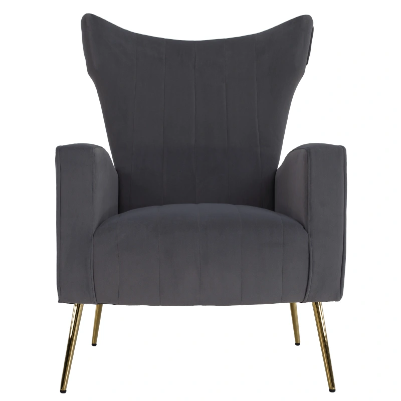 Relaxačné kreslo, sivá Velvet látka, BARET 1