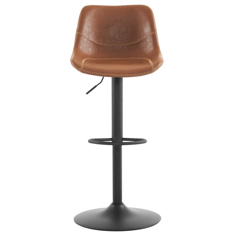 Stolička barová AUB-714 BR hnedá ekokoža, kov čierna