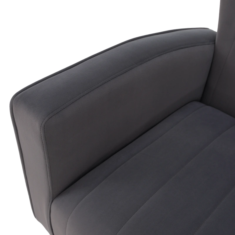 Relaxačné kreslo, sivá Velvet látka, BARET 6