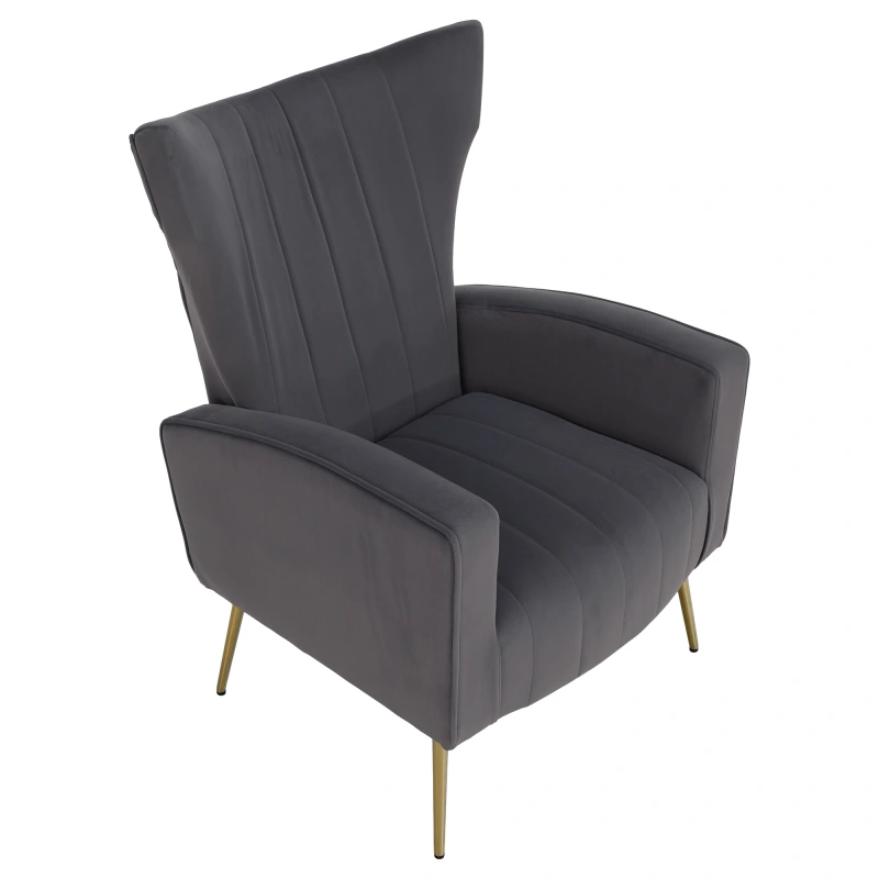 Relaxačné kreslo, sivá Velvet látka, BARET 2