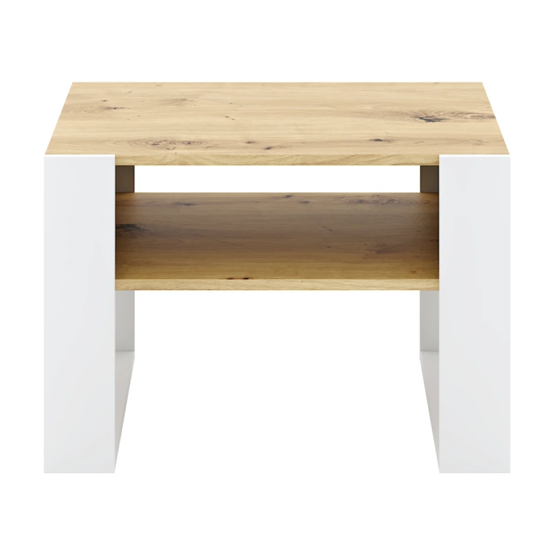 Konferenčný stolík, dub artisan/biela, CARA 2 1