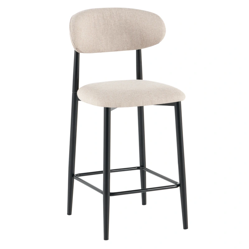 Barová stolička, béžová látka/čierna, ZAJDA TYP 2