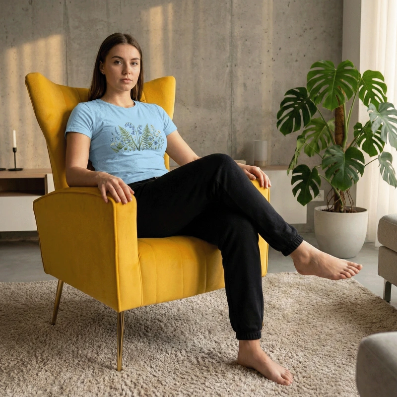 Relaxačné kreslo, žltá Velvet látka, BARET 7