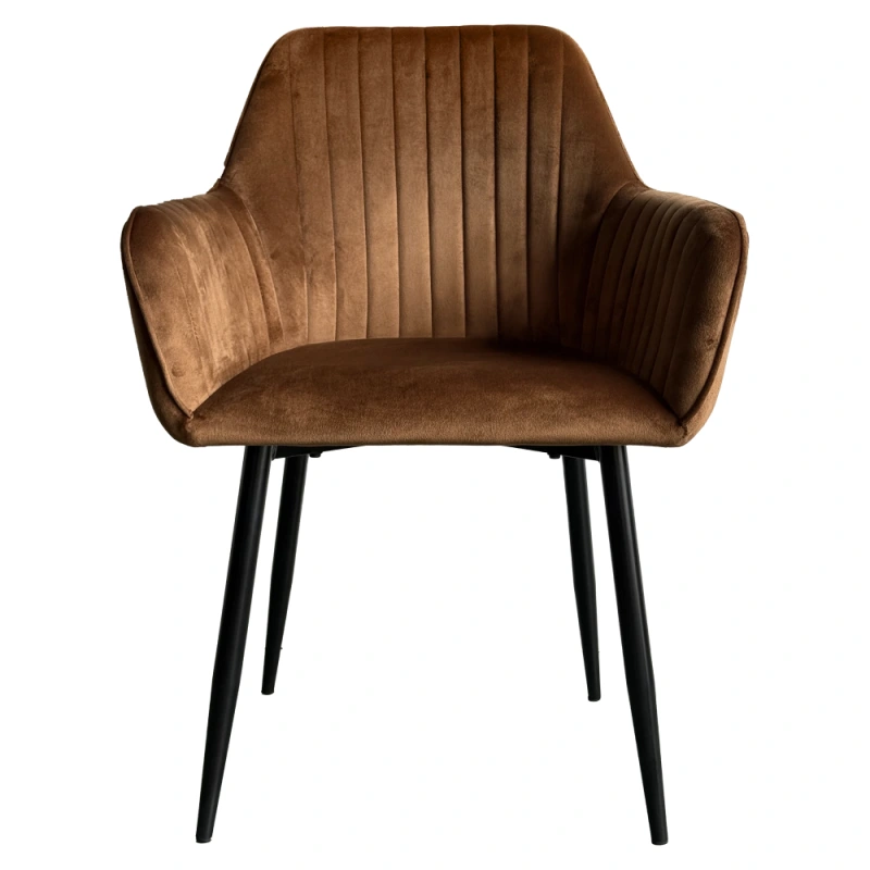 Jedálenské kreslo, hnedá Velvet látka/čierna, ZIRKOS NEW 1