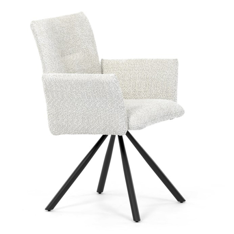 Židle jídelní DCH-W1117 CRM2 krémová, černý kov, otočný mechanismus 90°/90° (L/P) 11