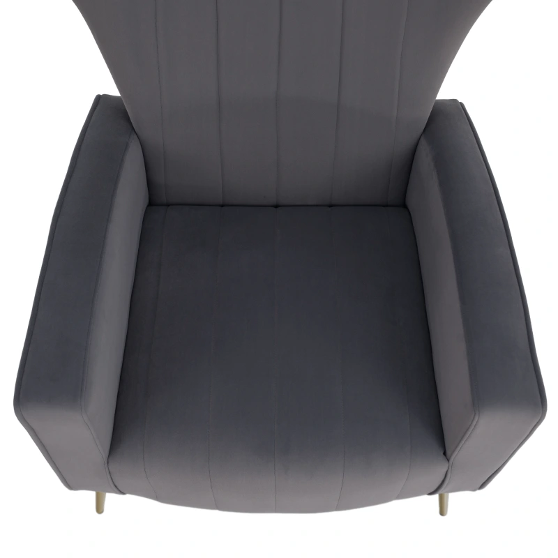 Relaxačné kreslo, sivá Velvet látka, BARET 5