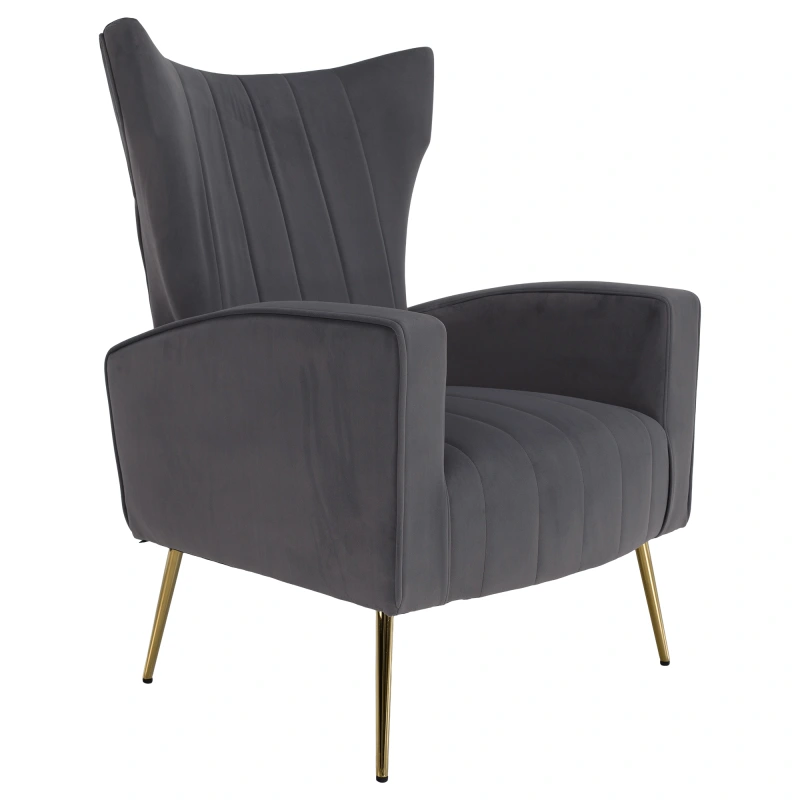 Relaxačné kreslo, sivá Velvet látka, BARET 3