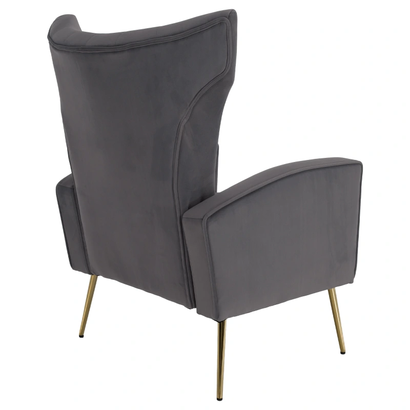Relaxačné kreslo, sivá Velvet látka, BARET 12